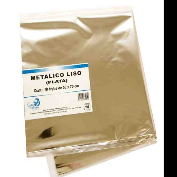 PAPEL MET. 53X70CM. PLATA E.10 C.100